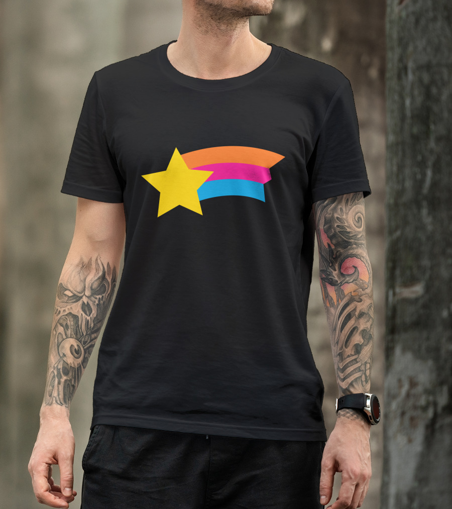 Lorch Street Vibrant Shooting Star Rainbow Stripe T-Shirt