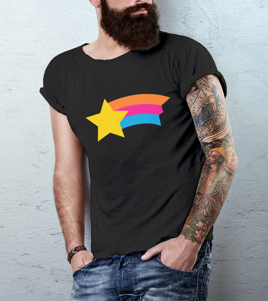 Lorch Street Vibrant Shooting Star Rainbow Stripe T-Shirt