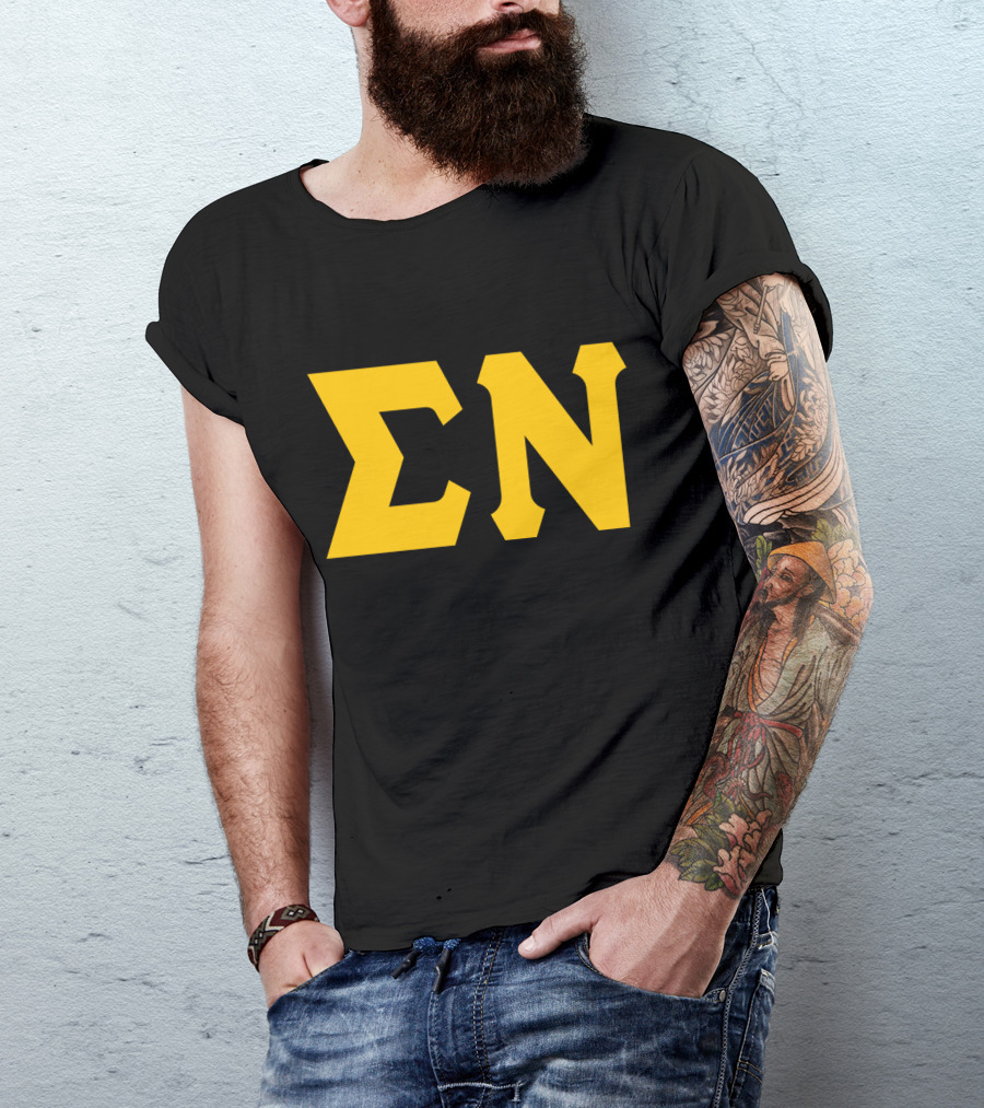 Mens Sigma Greek Letters ΣΝ T-Shirt