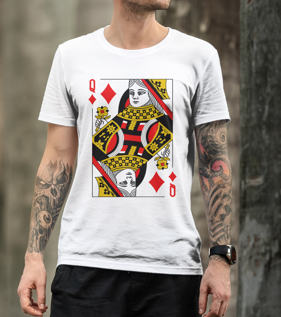Queen Of Diamonds Poker Card Halloween Group Costume T-Shirt