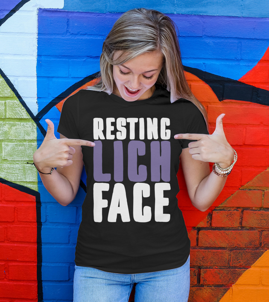 Resting Lich Face Dungeons Dragons Humor T-Shirt