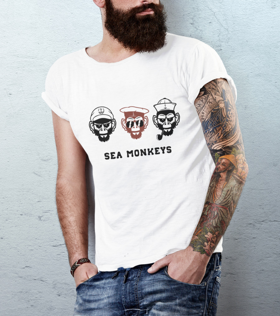 Sea Monkeys Trio Nautical Captains T-Shirt