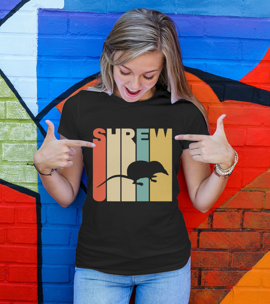 SHREW Silhouette Retro Stripe Color T-Shirt