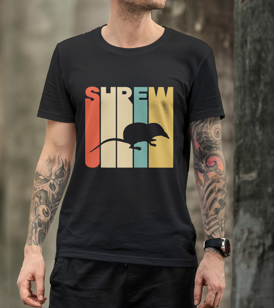SHREW Silhouette Retro Stripe Color T-Shirt