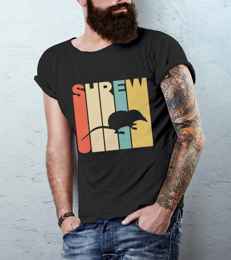 SHREW Silhouette Retro Stripe Color T-Shirt