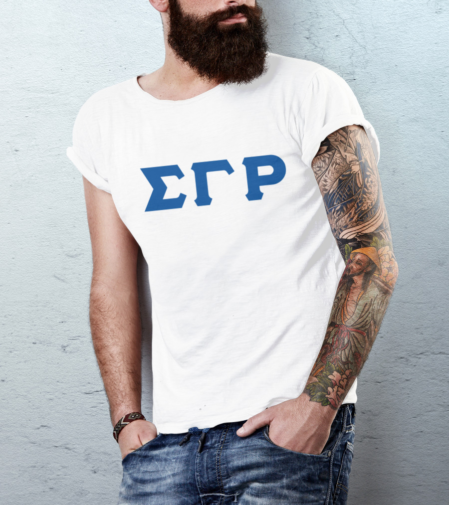 Sigma Gamma Rho ΣΓΡ Blue Letters Greek Fraternity T-Shirt