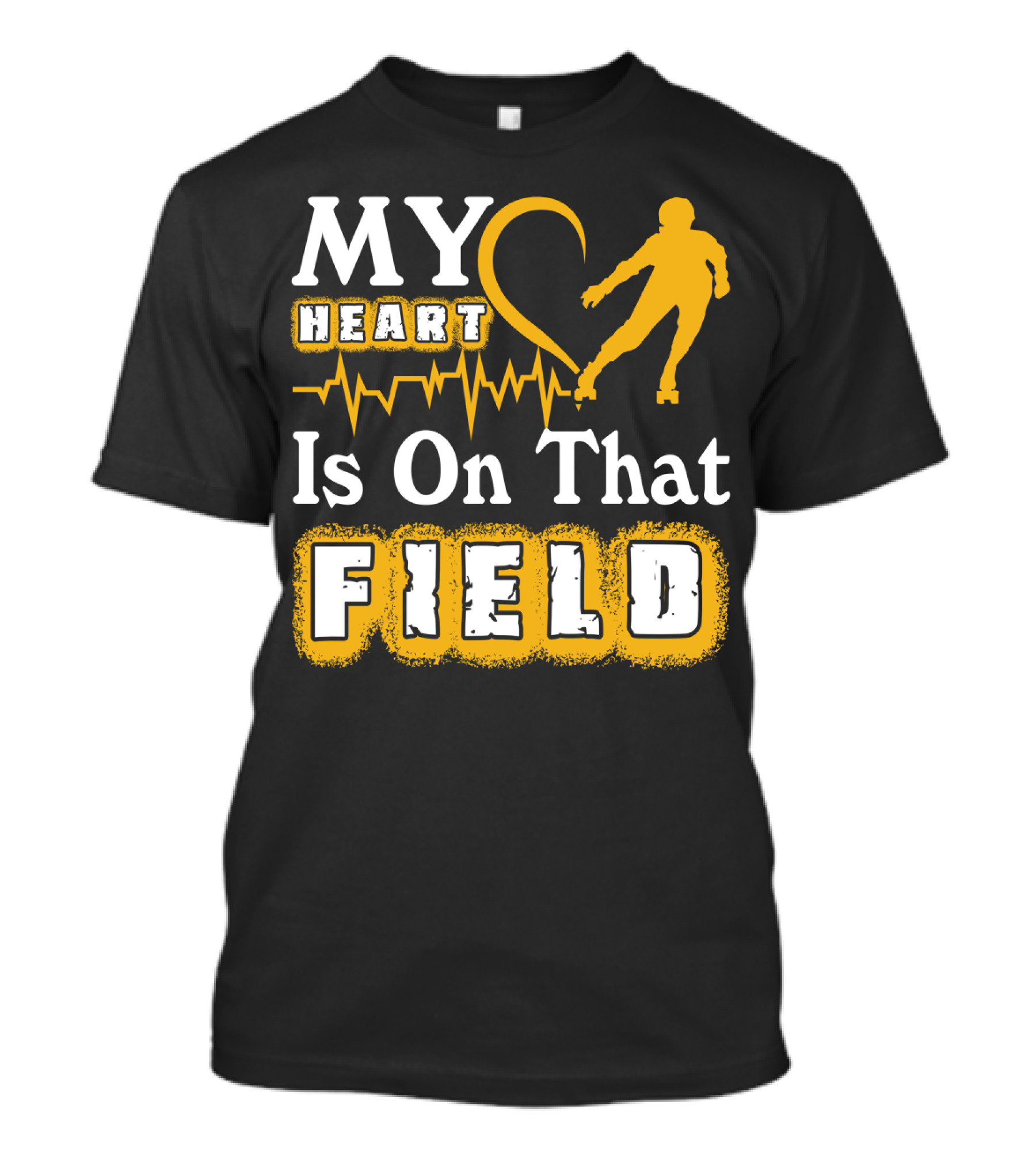 My Heart Is On That Field Roller Skater Heartbeat T-Shirt