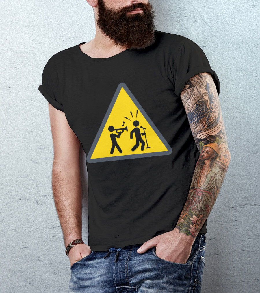 Warning Sign Trumpet Noise Ahead T-Shirt