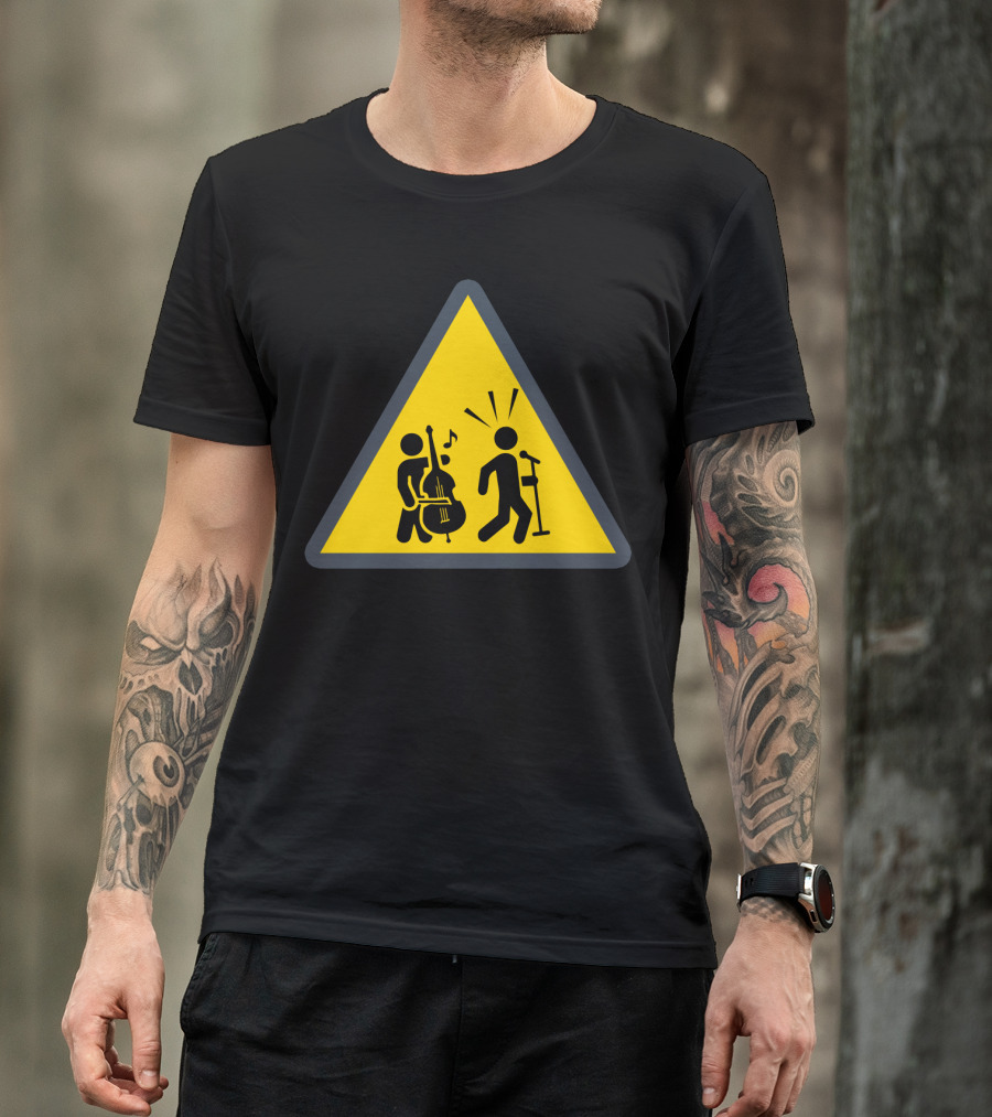 Funny Cello Warning Sign Music Humor T-Shirt