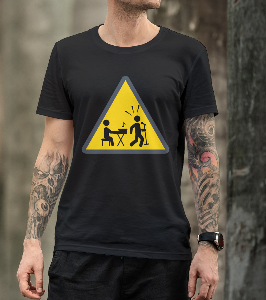 Funny Organ Keyboard Musician Warning Sign T-Shirt