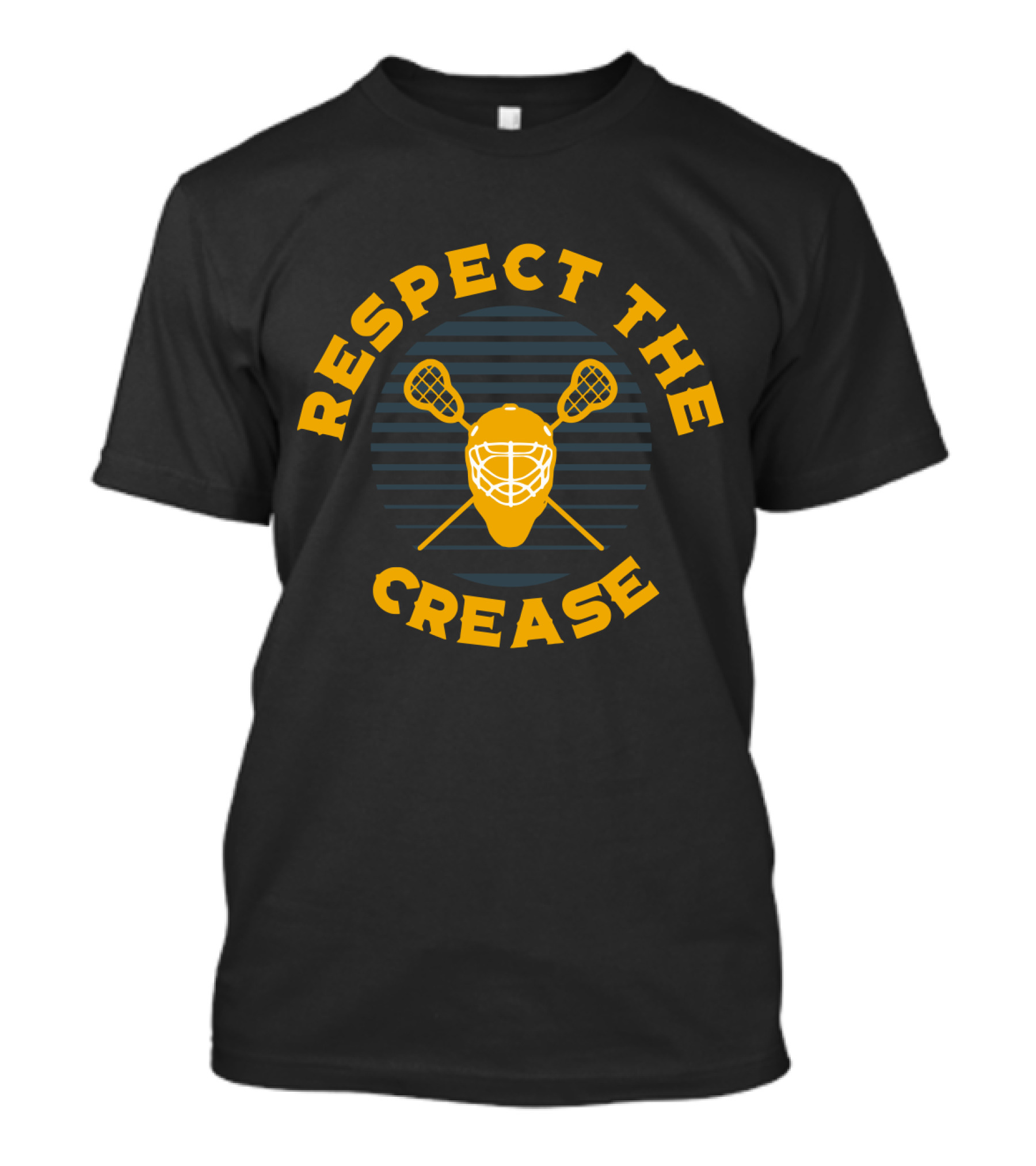 Respect The Crease Lacrosse Goalie Mask And Sticks T-Shirt