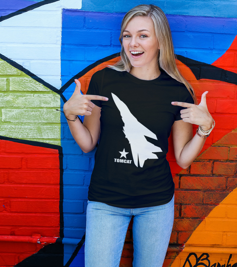 F 14 Tomcat Silhouette With Star T-Shirt