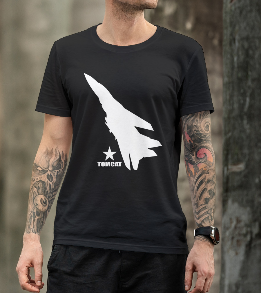 F 14 Tomcat Silhouette With Star T-Shirt