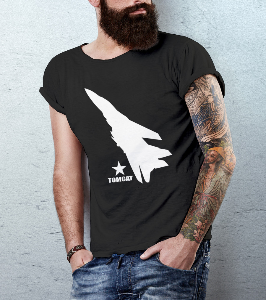 F 14 Tomcat Silhouette With Star T-Shirt