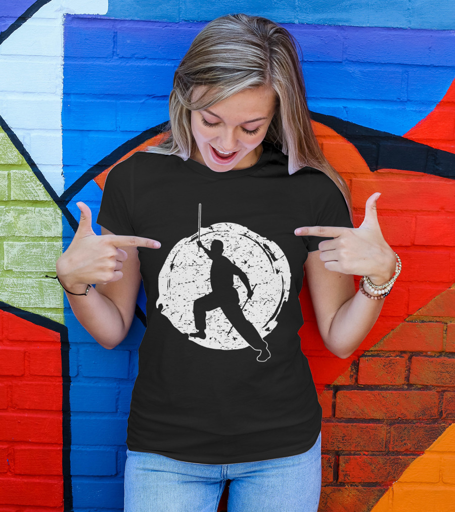 Kali Filipino MMA Discipline Arnis Stick Martial Arts Silhouette Circle T-Shirt