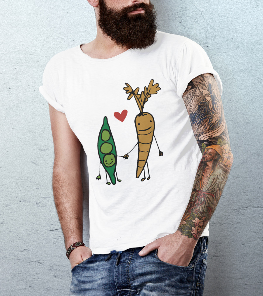 We Go Together Like Peas And Carrots Heart Connection T-Shirt