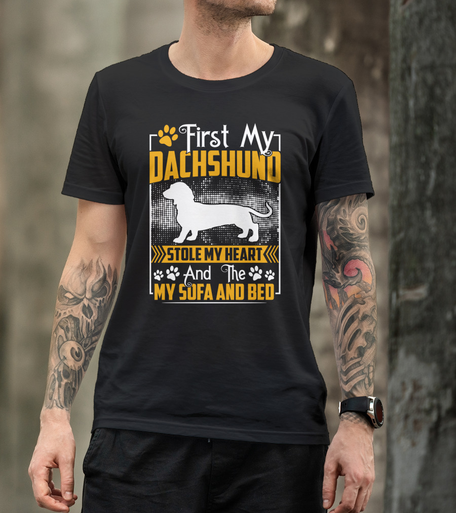 First My Dachshund Stole My Heart And Then My Sofa And Bed T-Shirt