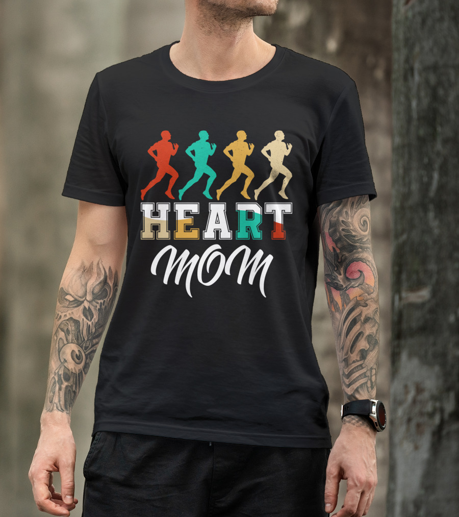 HEART MOM Running Retro T-Shirt