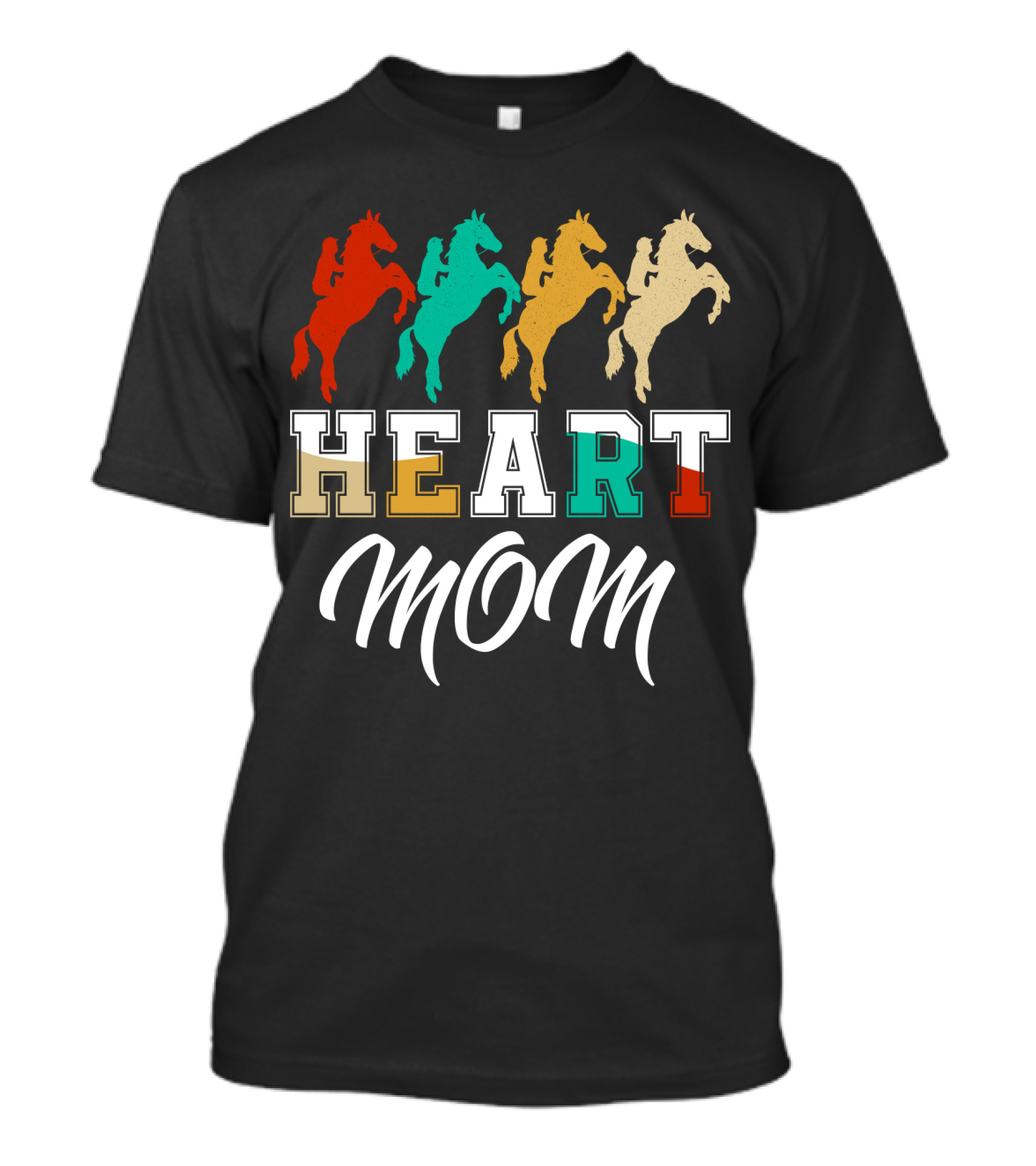 Horse Riding Heart Mom T-Shirt