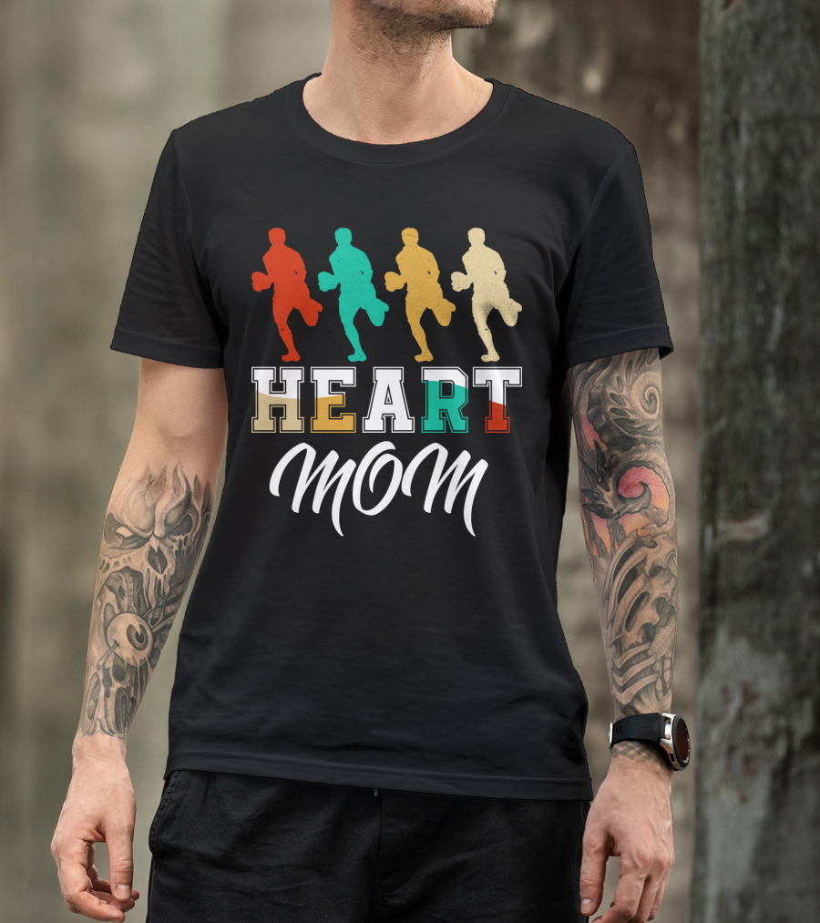 Heart Mom Rugby Running T-Shirt