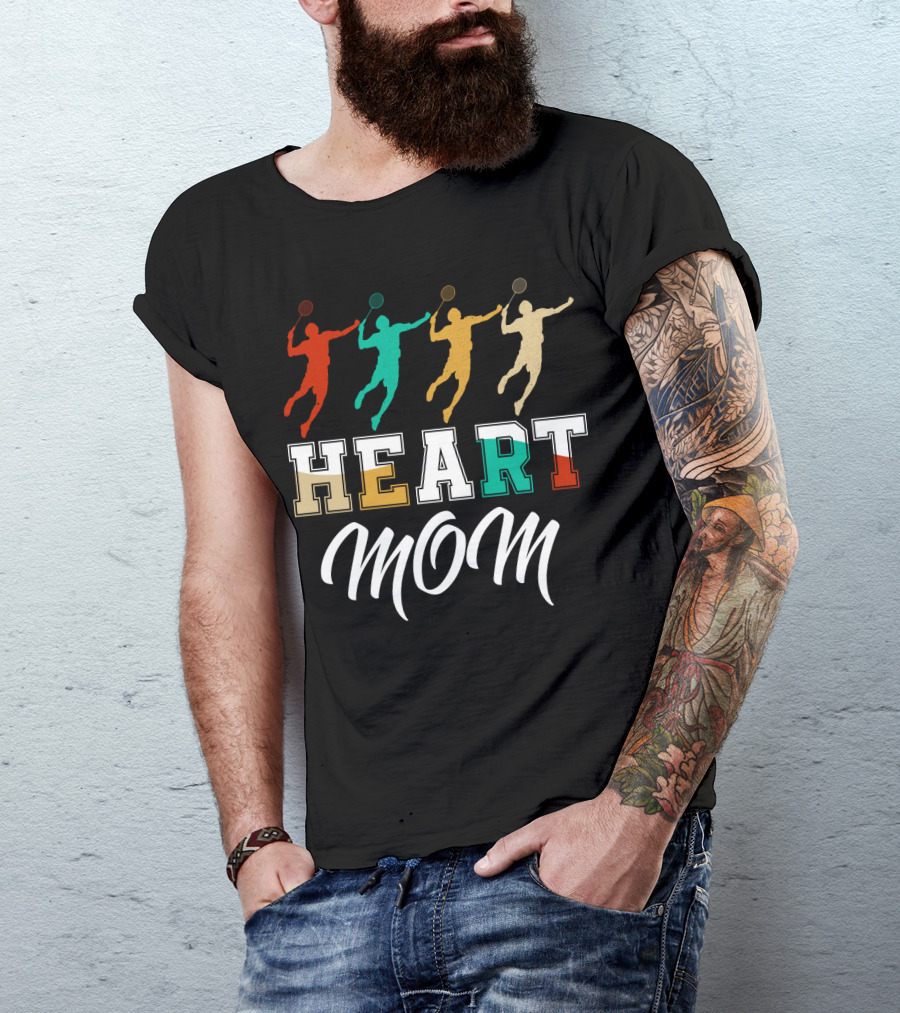 Badminton Heart Mom T-Shirt