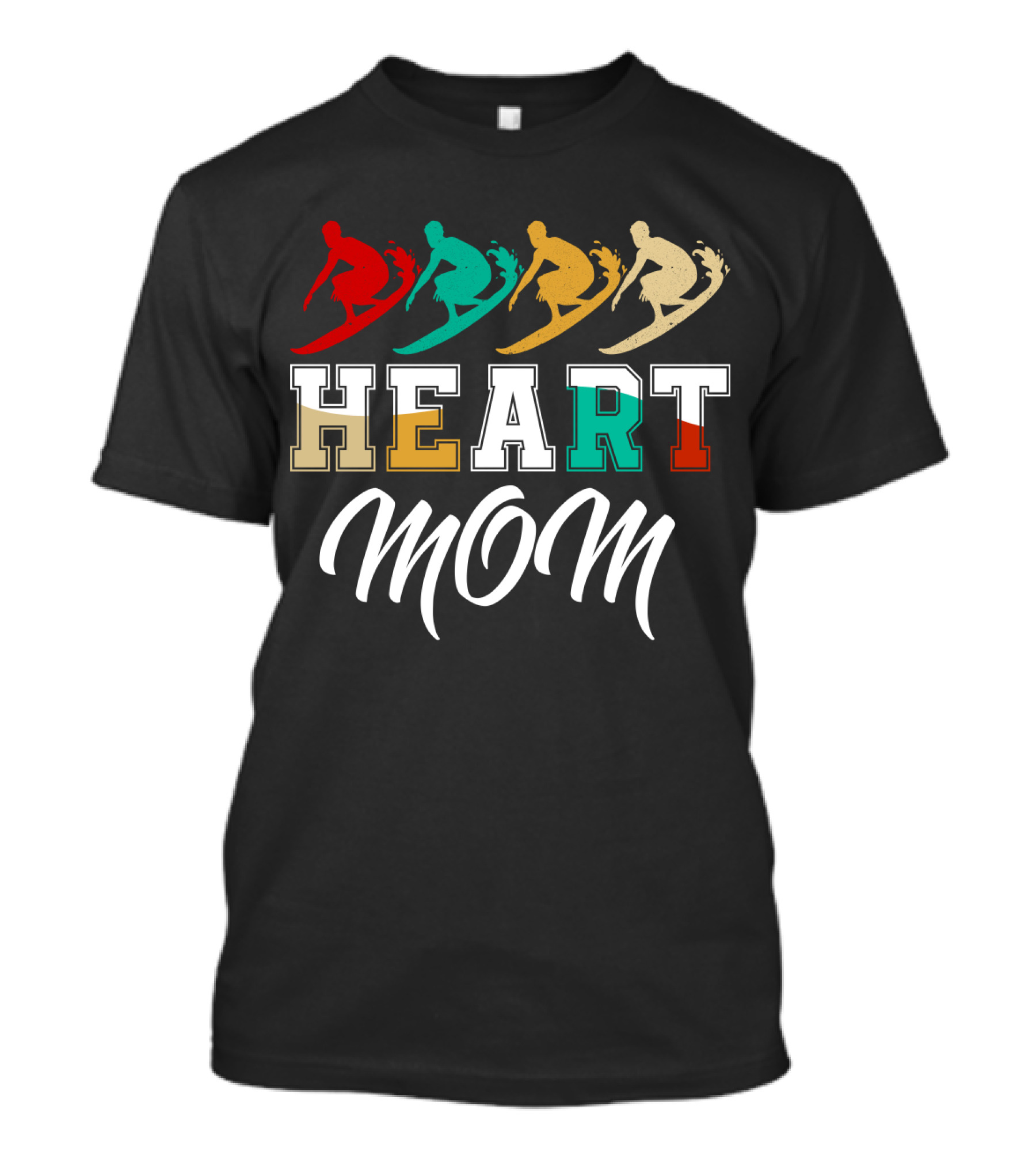 Surfing Heart Mom T-Shirt