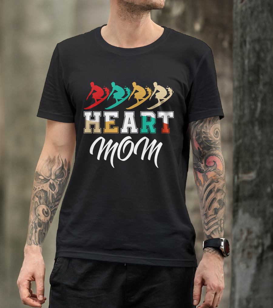Surfing Heart Mom T-Shirt