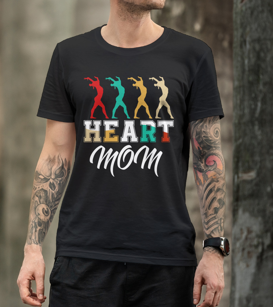 Gymnastics Heart Mom Colorful T-Shirt