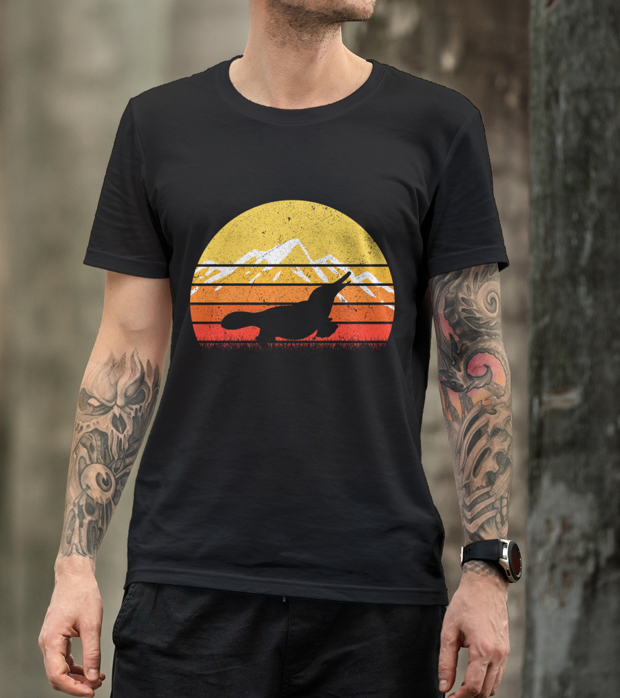 Retro Vintage Platypus Sunset T-Shirt
