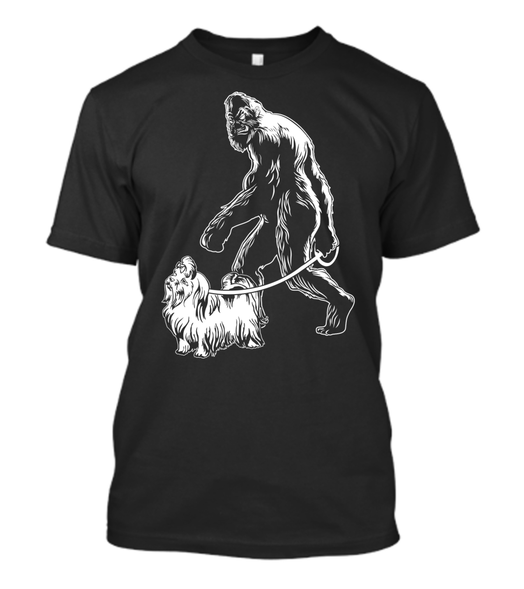 Bigfoot Walking Maltese Dog T-Shirt