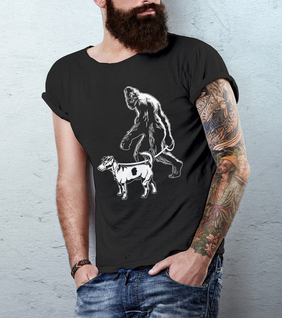 Bigfoot Walking Jack Russell Terrier T-Shirt