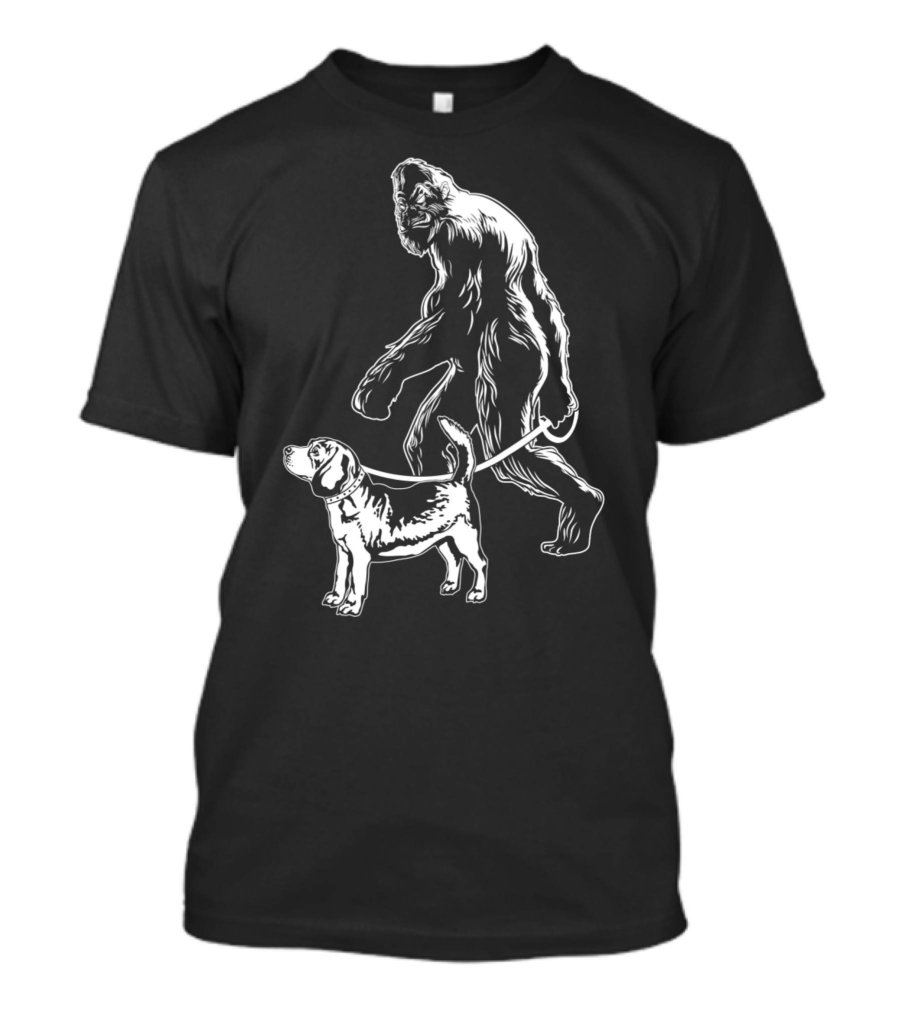 Bigfoot Walking Beagle Dog T-Shirt