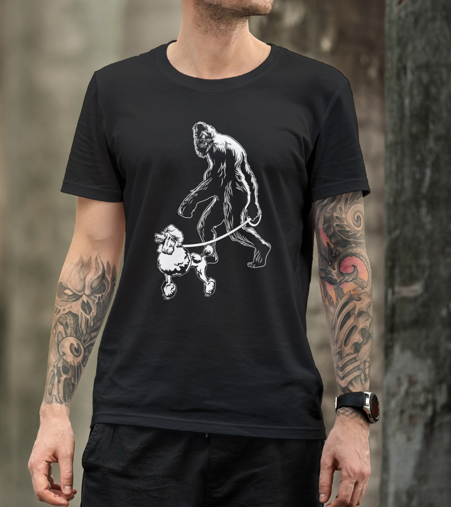 Bigfoot Walking Poodle Companion T-Shirt