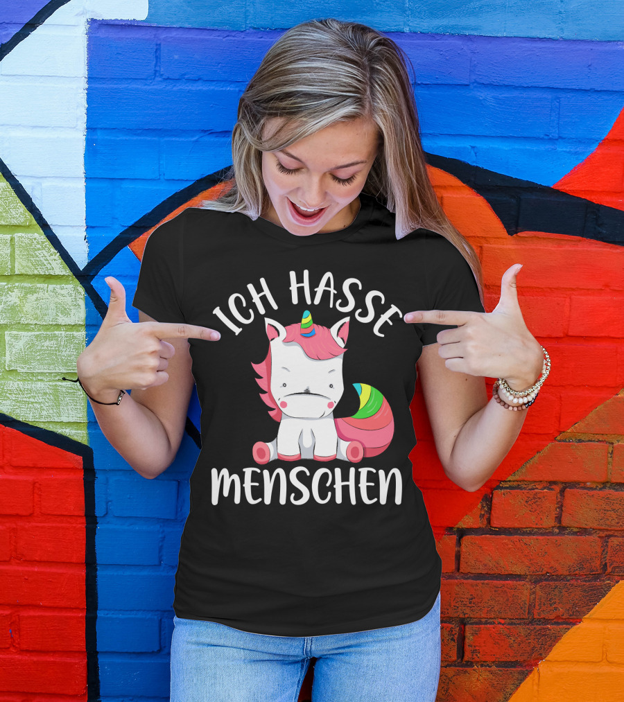 Ich Hasse Menschen Einhorn T-Shirt