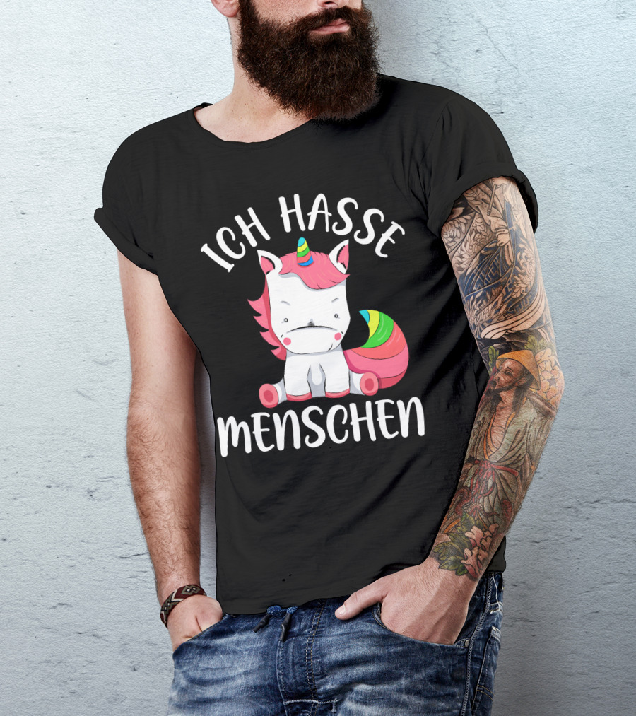 Ich Hasse Menschen Einhorn T-Shirt