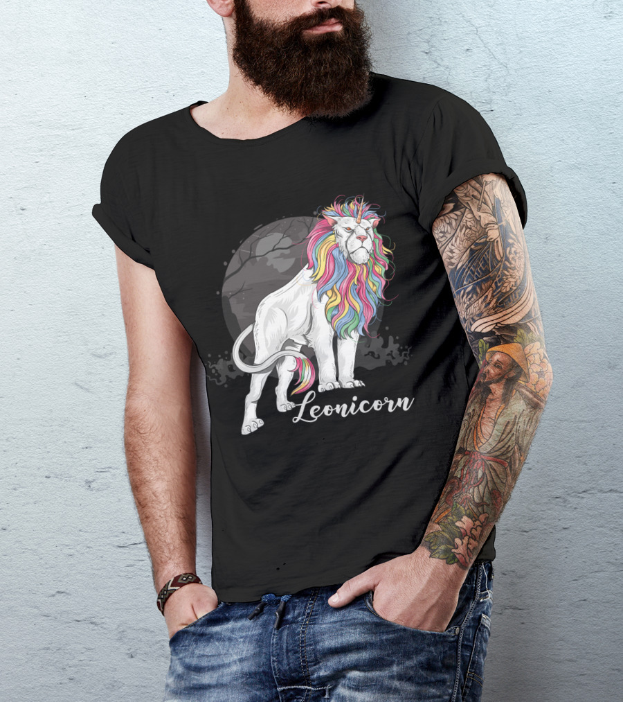 Leonicorn Rainbow-Maned Lion Unicorn Fusion T-Shirt