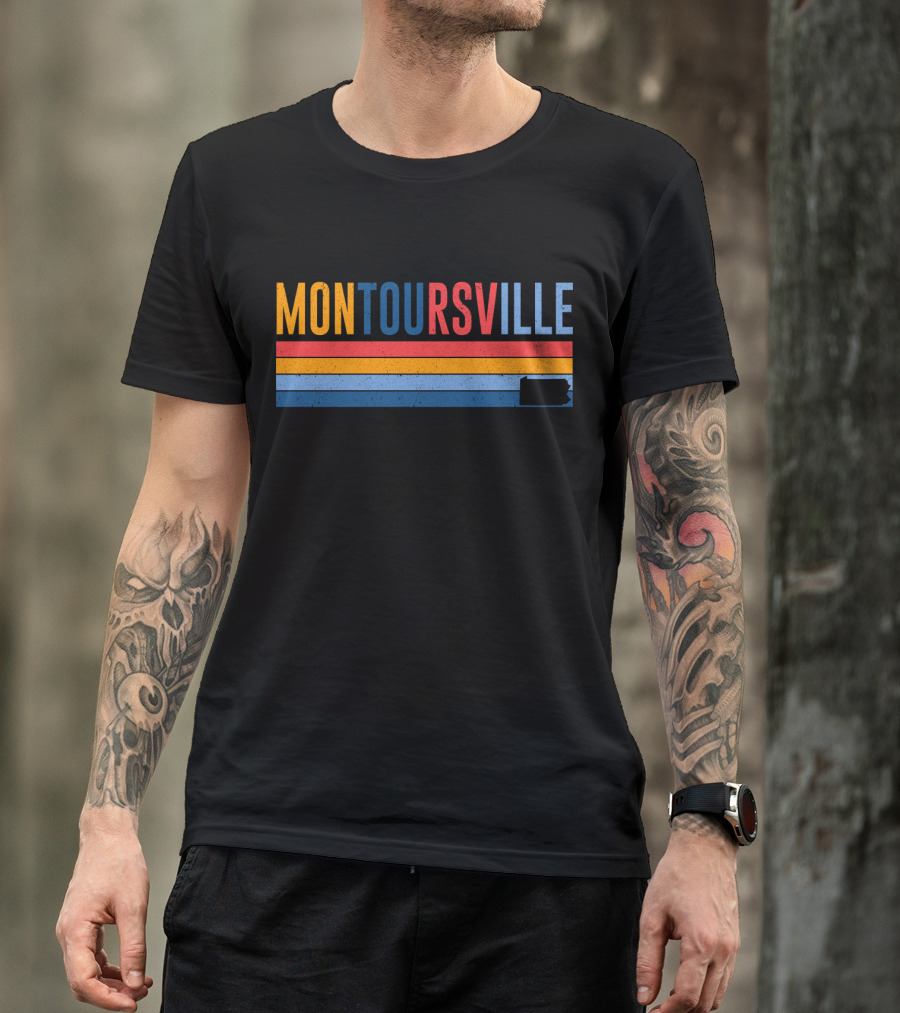 Montoursville Retro 80s Style Striped Pennsylvania T-Shirt