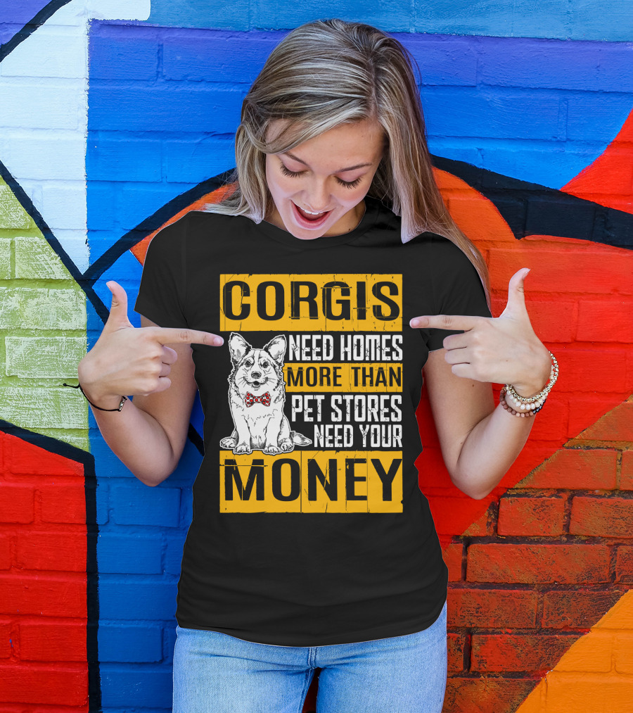 Corgis Need Homes More Than Pet Stores Need Your Money Bowtie T-Shirt
