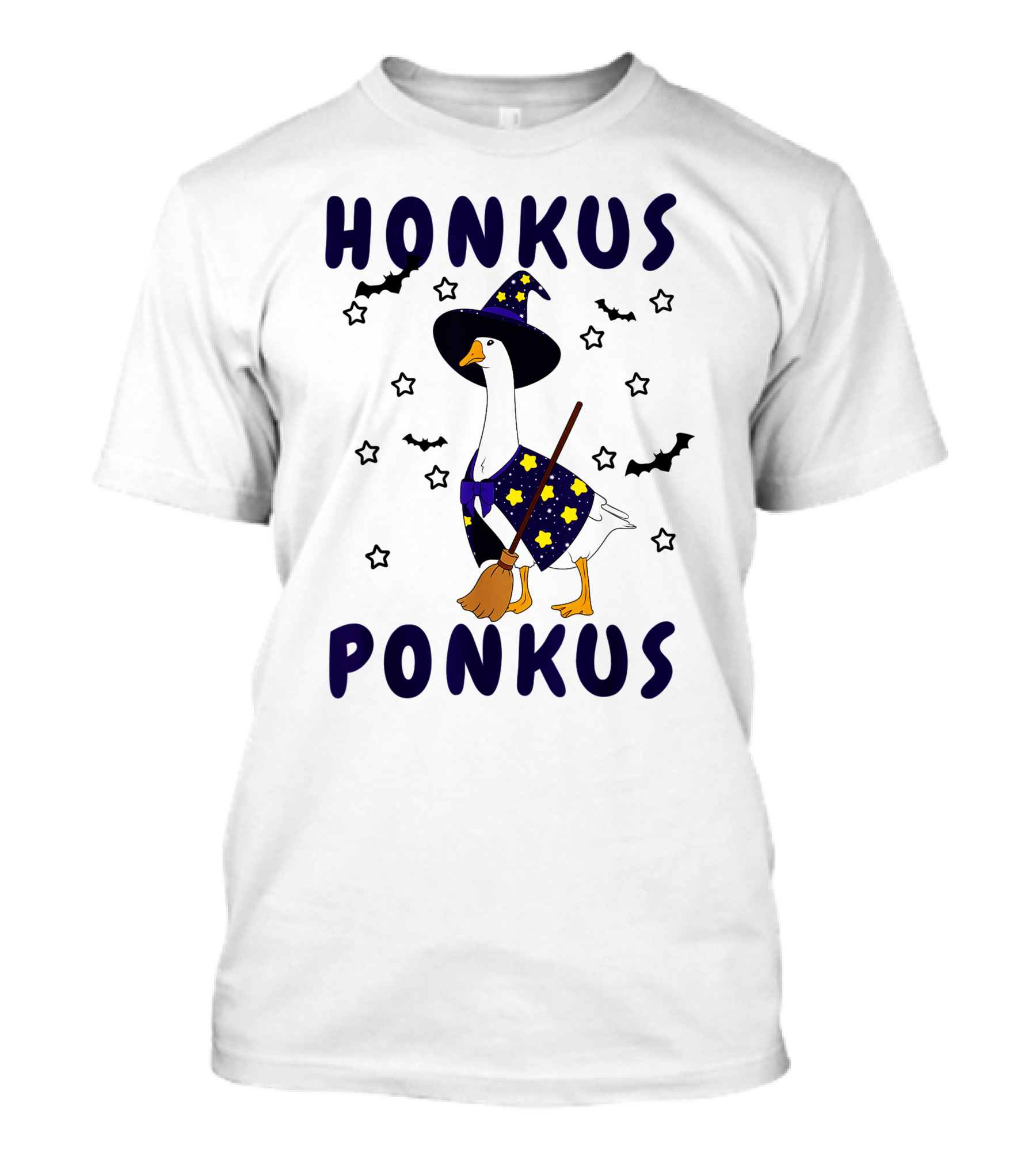 HONKUS PONKUS Duck Wizard Costume With Bats And Stars T-Shirt