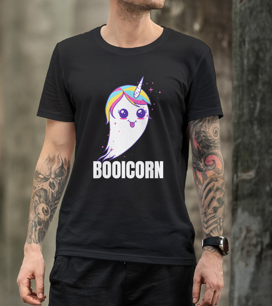 Booicorn Cute Ghost Unicorn Girls Clothes T-Shirt