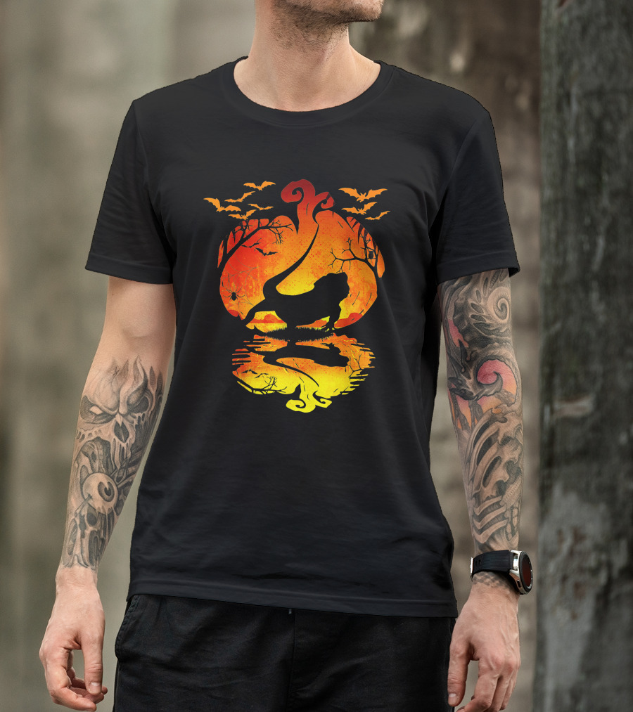 Bearded Dragon Halloween Pumpkin Bats T-Shirt