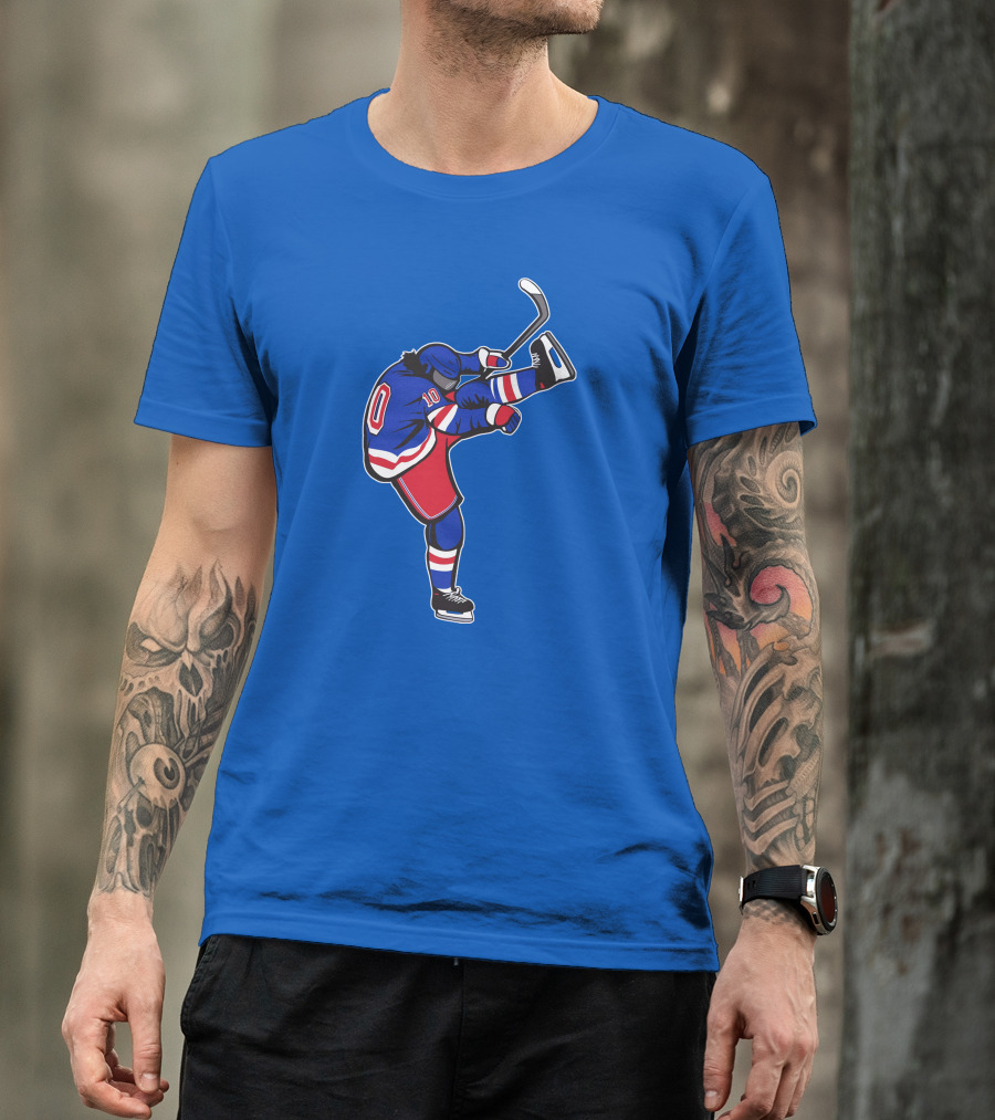 Webleedblue Stores Hockey Player Celebration Action T-Shirt