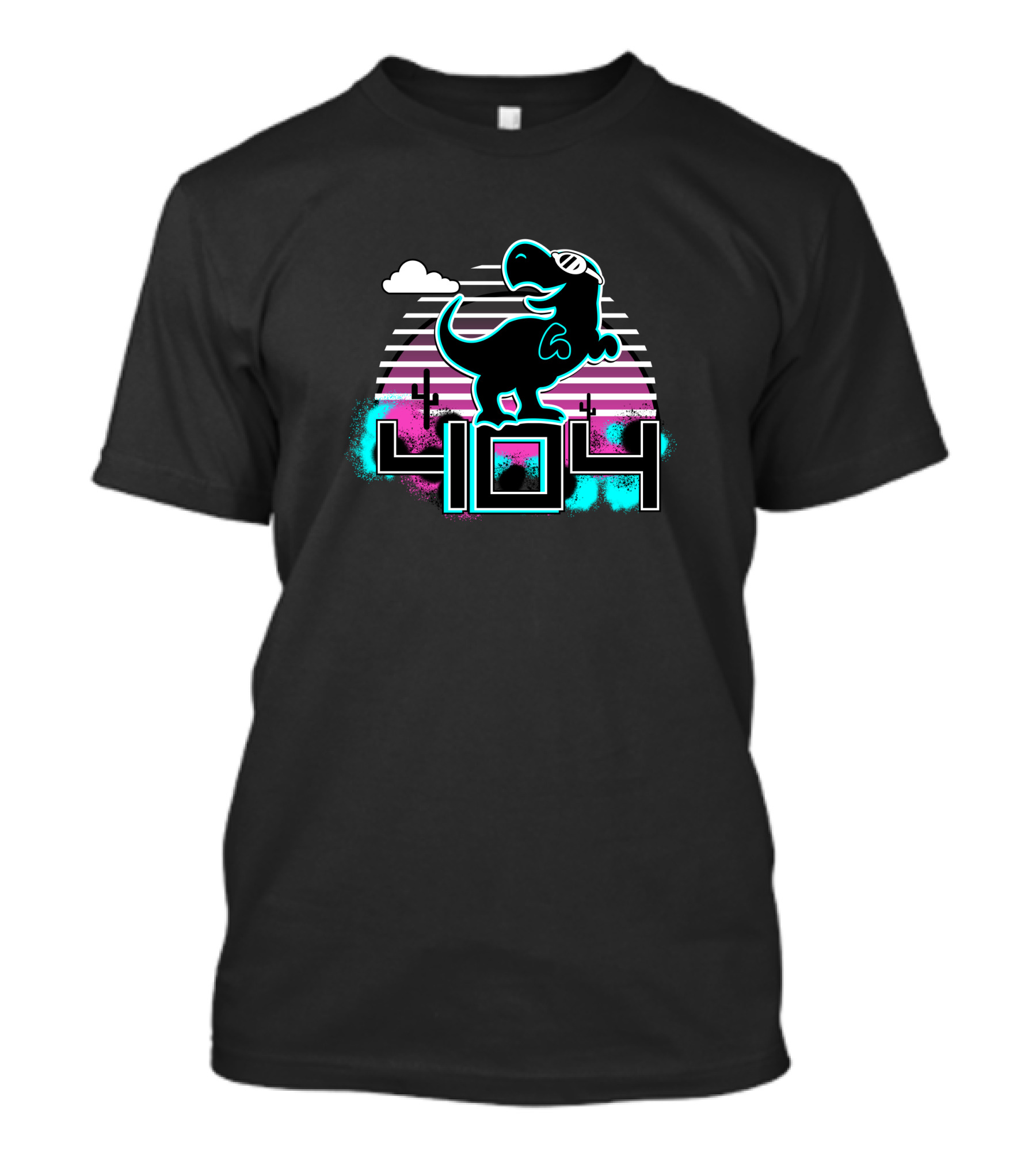 Georgenotfound 404 Dinosaur Retro Sunset T-Shirt