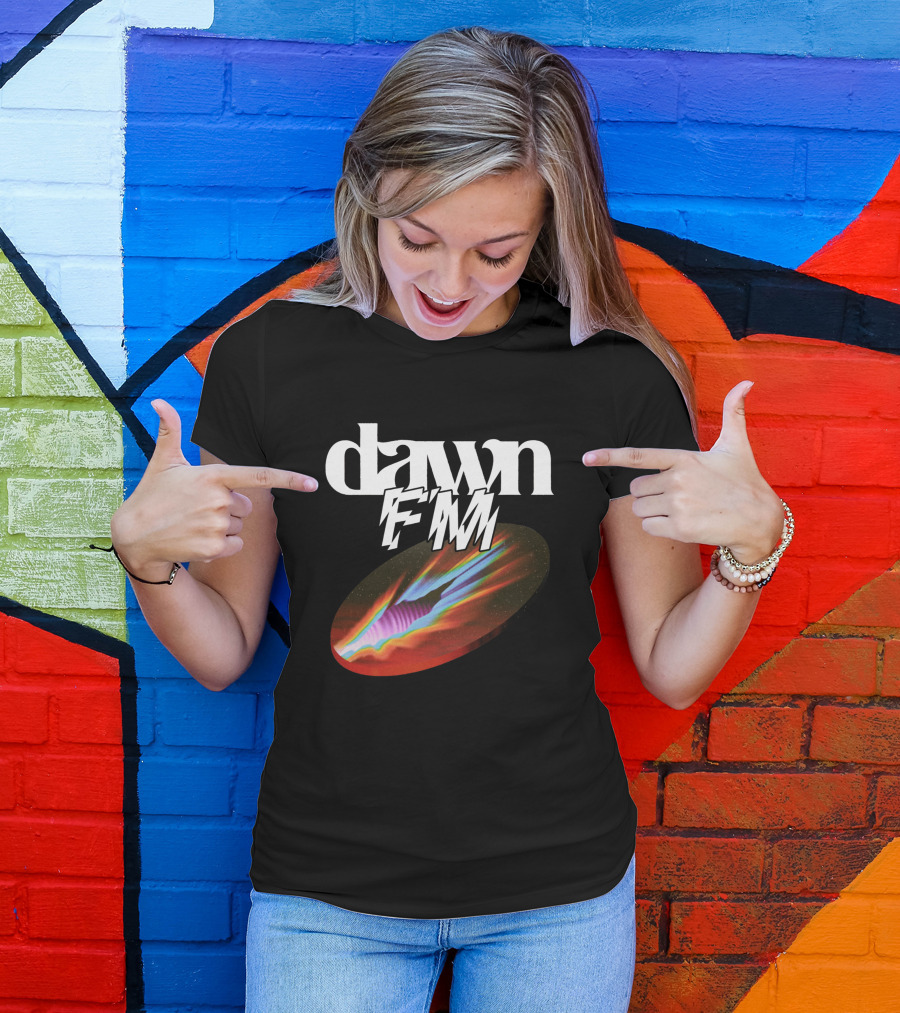 Dawn FM Rip Black Retro Cosmic Burst T-Shirt