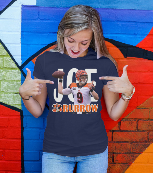 Joe 9 Burrow Football Quarterback Pass Bengals T-Shirt