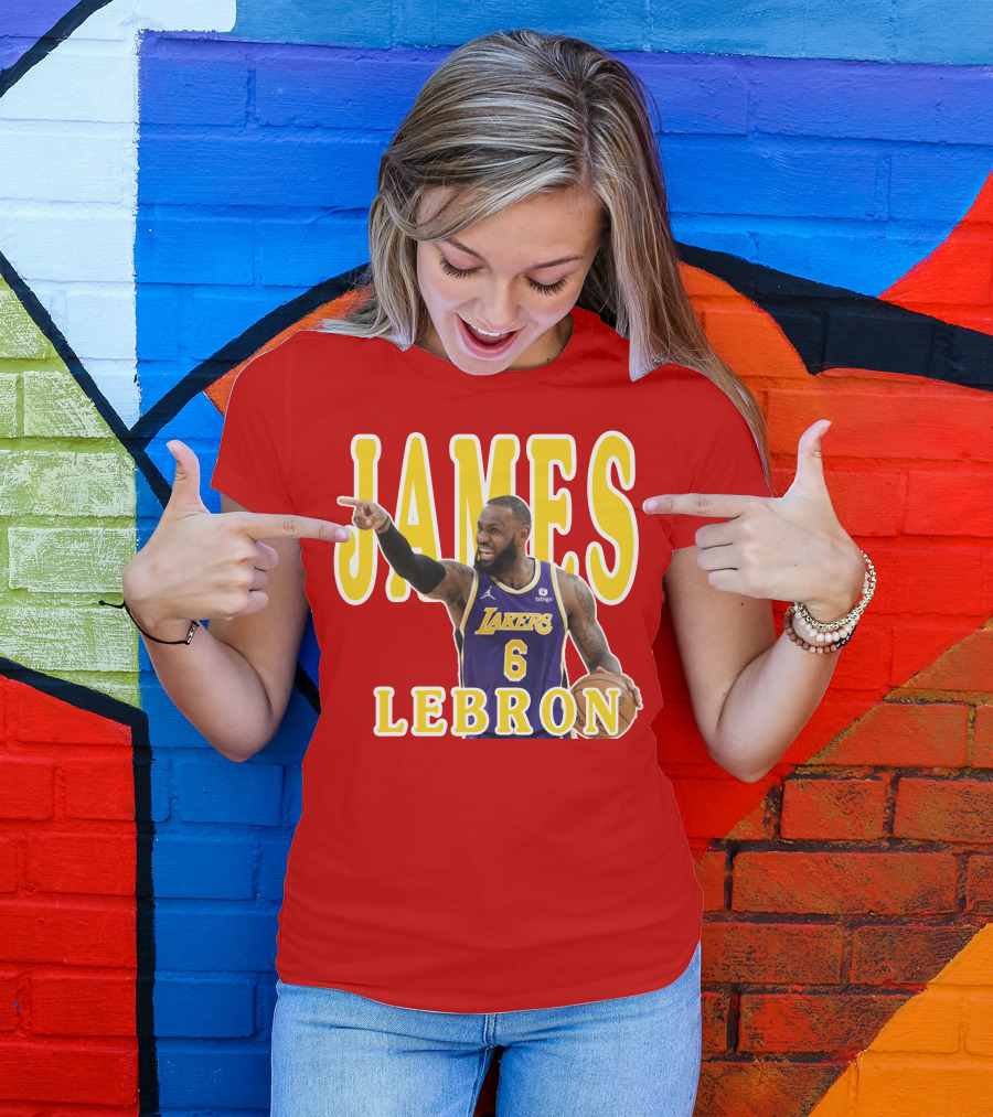 LeBron James Lakers Basketball 6 Jersey T-Shirt