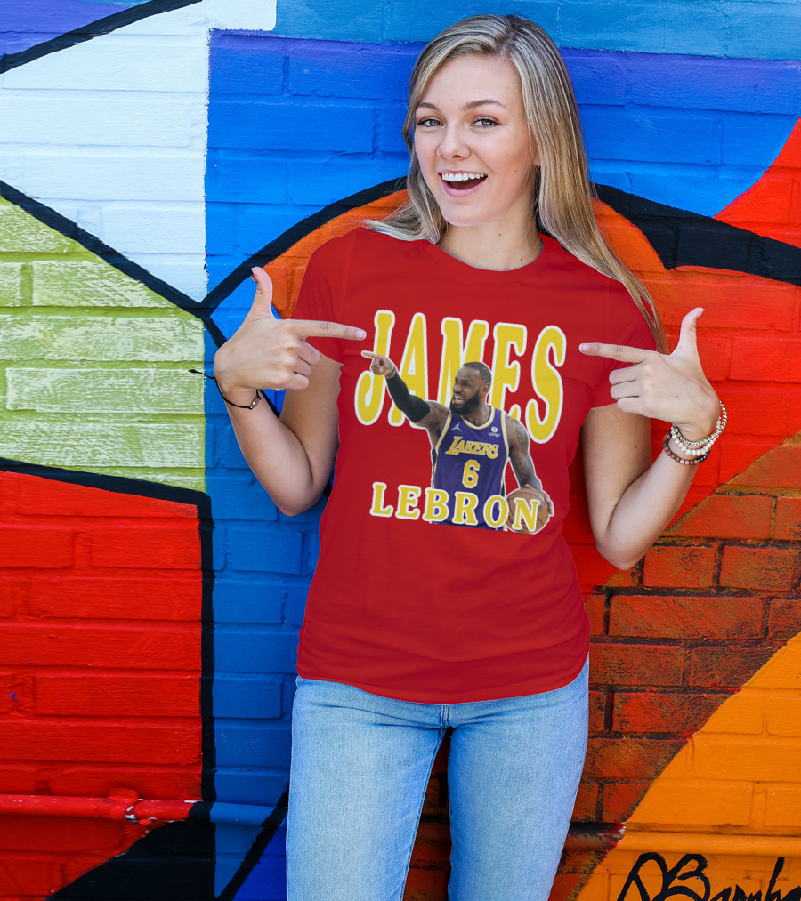 LeBron James Lakers Basketball 6 Jersey T-Shirt