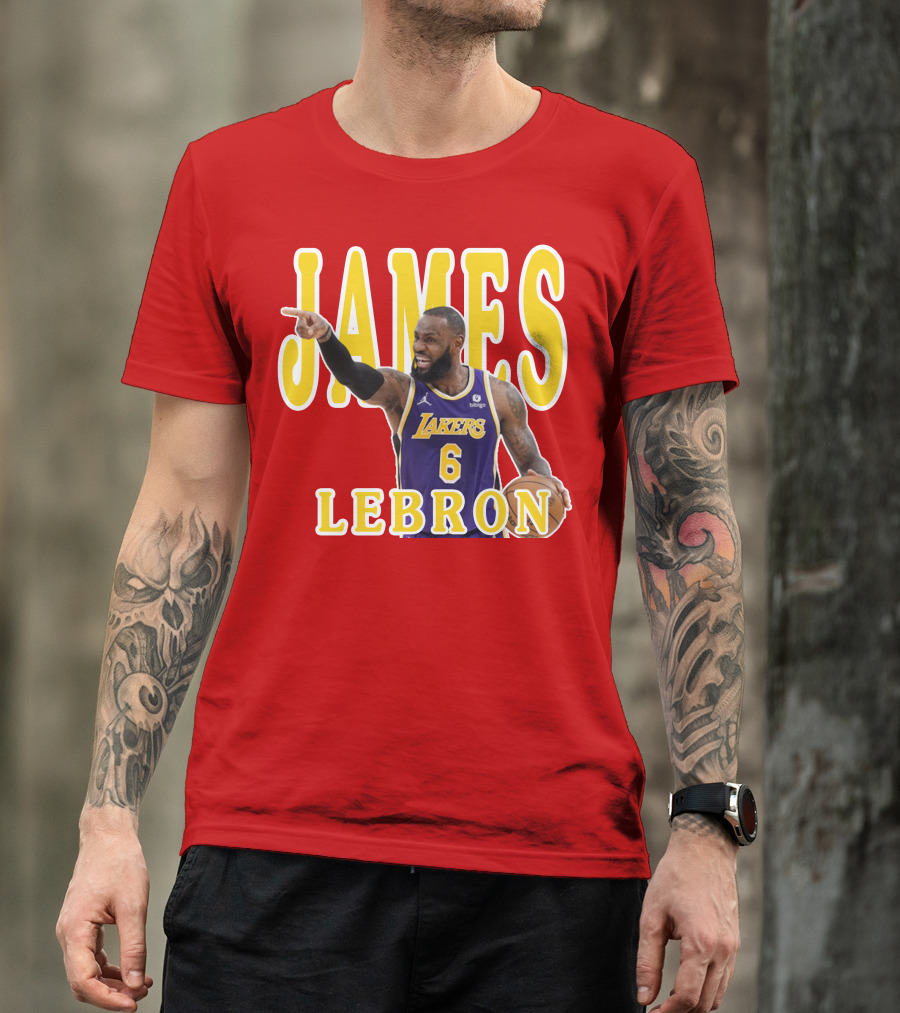 LeBron James Lakers Basketball 6 Jersey T-Shirt