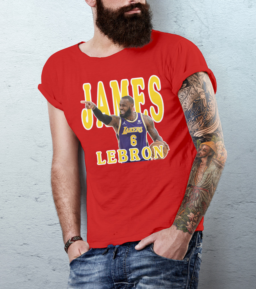LeBron James Lakers Basketball 6 Jersey T-Shirt