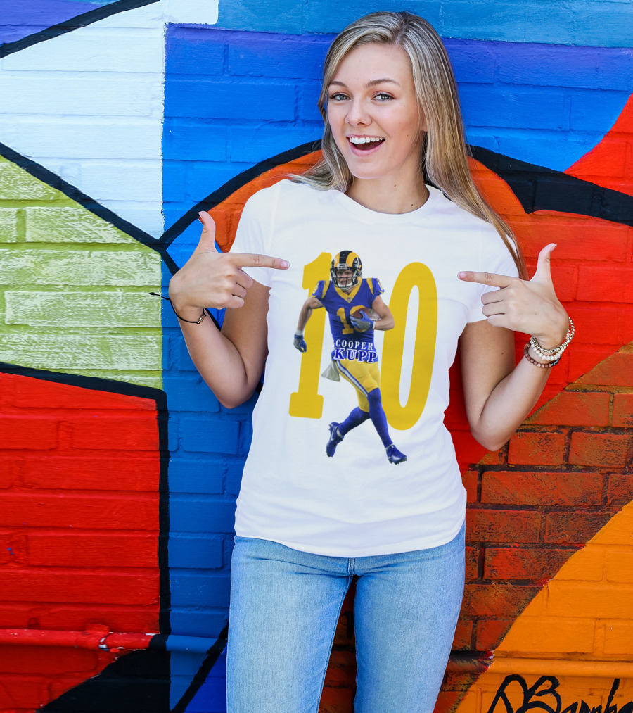 Cooper Kupp NFL Number 10 Action Rams Football T-Shirt